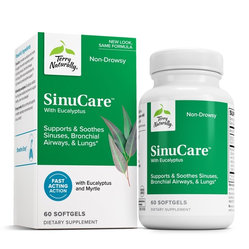 [BRSWIYIHPIORYFQ5] Terry Naturally SinuCare - 60 Softgels - Non-Drowsy Sinus, Lung & Bronchial Support - Non-GMO, Gluten Free - 30 Servings