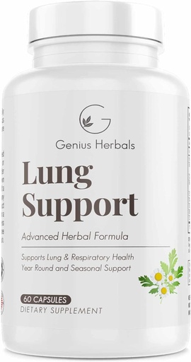 [BRSROCA2CQHBUDIZ] Lung Support - Helps You Breathe More Comfortably, Year Round Seasonal Support, Lung Cleanse & Lung Detox Formula, 60 Capsules