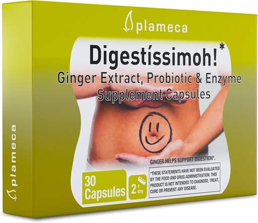 [BRSROBDQBUARSG32] ¡Digestísimoh! Salud Digestiva " Salud Gut – Alivio de Bloating " Apoyo a la Digestión Hombres - Enzimas Digestivos Multi + Probióticos – 5 Enzymes " 9 Estrechos Probióticos – 30 TC
