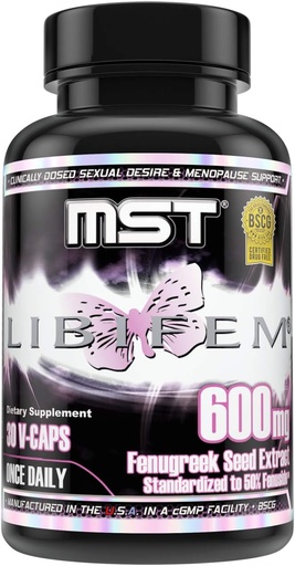 [BRSWYHATOUJQYD33] MST Libifem, Fenegriek Zaad Extract Capsules, Boost Desire, Libido, Arousal en Tevredenheid Plus Menopauze Gezondheidsondersteuning, Supplement voor vrouwen, 30 Telling, BSCG Gecertificeerd Drugvrij.