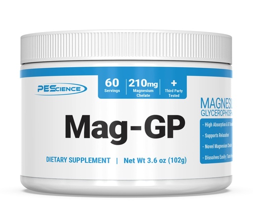 [BRSW2AIDOAHGK33Z] PEScience Mag-GP, Magnesium Glycerophosphate Chelate Powder, 60 Servings, High Absorption, Improved Sleep, Calming, Stress Relief, Recovery & Cramp Support for Men & Women