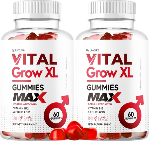 [BRSRAHY5CUPBAHQ3] (2 Pack) Vital Grow XL Male Gummies - Actuación masculina Gummies 1050MG Vital GrowXL Blend, Vital Growth Gummy Advanced Gomitas Formula, 120 Gummies por 2 meses