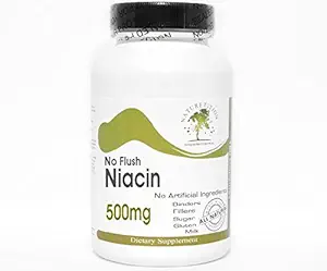 [BRSWKE3QBIJWI2LA] No Flush Niacin 500mg ~ 200 Capsules - No Additives ~ Naturetition Supplements