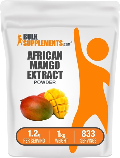 [BRSWKHQ5A4BBAGT4] BulkSupplements.com African Mango Extract Powder - Irvingia Gabonensis, African Mango Powder - Gluten Free, 1,2g na Serving, 1kg (2,2 lbs) (Pack of 1)