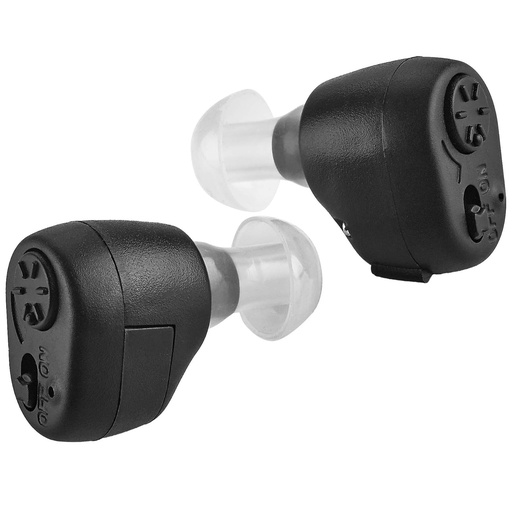 [BRSWGBAPPIDROGY6] Digital - In-The-Canal (ITC) Pair of In Ear Devices, Doctor Designed Personal for Adults and Enhancer Set, (Black)