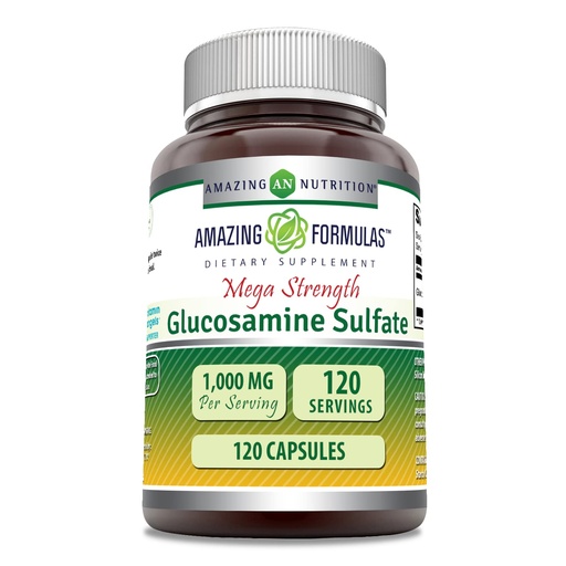 [BRSWKHDYOUHGOCA2] Amazing Formulas Glucosamine Sulfate 1000 mg Capsules Supplement | Non-GMO | Gluten Free | Made in USA (Unflavored)