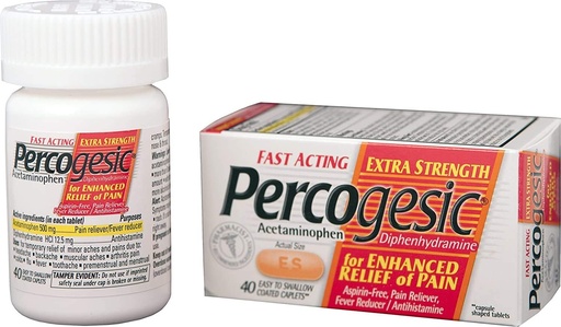 [BRSWKHALBB4BWDLJ] Percogesic Aspirin Free Pain Relief Tablets, Extra Strength, Acetaminophen and Diphenhydramine, 40 ct (Pack of 1)