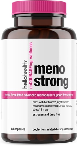 [BRSRAYANCIIRMYDO] Menopause Supplements for Women – Meno Strong Perimenopause Supplement for Night Sweats Relief, Sleeplessness, Mood Swings, Natural Hormone Balance, Stress, Hot Flashes Menopause Relief - 60 Capsules