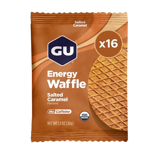 [BRSWKGD7A4CWYGA7] GU Energy Stroopwafel Salty's Caramel Sports Nutrition Waffle, Caffeine-Free, and Kosher laticínios, On-the-Go Energy for Any Workout, 16 Count