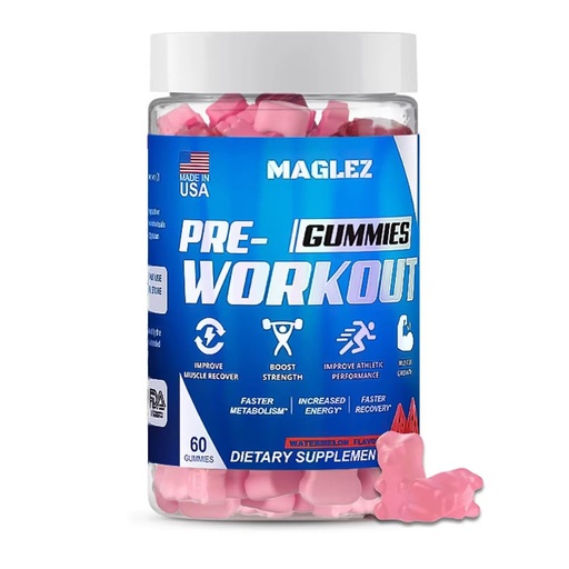 [BRSROHAQAF4BAAL3] Pre Workout Gummies for Men & Women, PreWorkout Gummy with Beta Alanine | Organic Caffeine | Chromium Picolinate | Gluten free, Vegan, increased energy, faster metabolism & recovery (60 gummy)