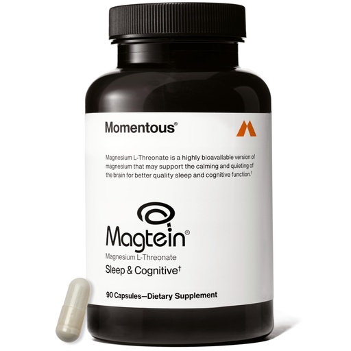 [BRSW2BI6BB6QM23O] Momentous Magtein Magnesium L-Threonate - Brain & Rest Support Supplement - Boosts Cognitive Function & Sleep Quality - NSF Certified for Sport -145 mg - 30 Servings