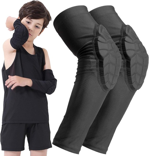[BRSWYYIYAUHBAEL7] Childrens Youth 5-15 Years Padded Arm Knee Sleeve Compression Leg Protective