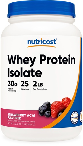 [BRSRMZA6CEPGOHTV] Nutricost Whey Protein Isolate (Strawberry Acai, 2 Pounds)