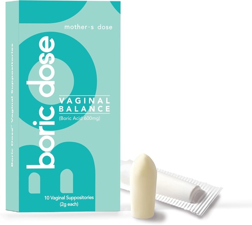 [BRSRAZLQC4DQOF3A] Supositórios de ácido bórico - Mantém e Equilibra pH vaginal saudável, Gerencia Odor, Hidratos e Hidrata. EUA feito com manteiga de cacau adicionado e óleo de coco