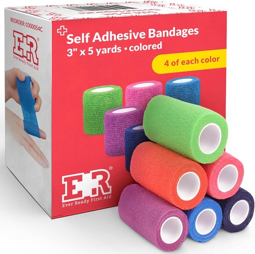[BRSWIBY7AIAWM2DU] Selbstklebende Cohesive Bandagen 3" x 5 Yards - 24 Graf, Regenbogenfarben