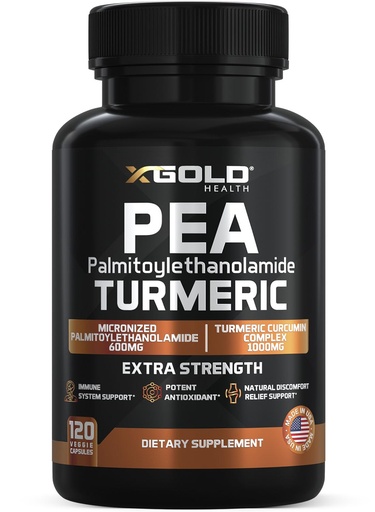 [BRSRMZIQOEPGK3D4] Pea Palmitoylethanolamide + Turmeric Curcumin 1600mg – Micronized 99% Pure Pea & 95% Curcuminoids from Standardized Curcuma Longa Extract – High Potency Joint & Mobility Support – Non-GMO Made in USA