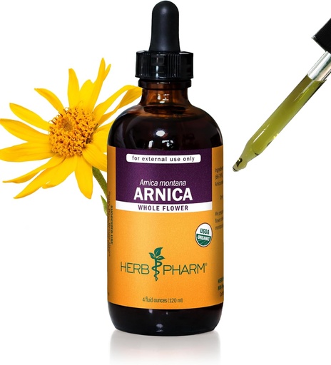 [BRSWIYTYOZYR2DLU] Kräuter Pharm Certified Organic Arnica Flüssiger Extrakt für minderwertige Schmerzen Unterstützung - 4 Unze