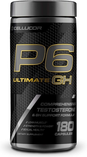 [BRSWGBAQCUHWCYDK] Cellucor P6 Ultimate GH Test Booster para homes, pílulas de apoio hormona de crecemento para síntese de proteínas e metabolismo de graxa, 180 cápsulas