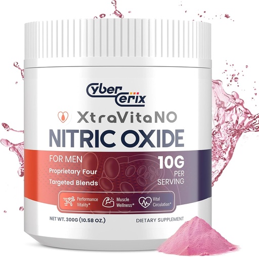 [BRSRAH37PINRUCT5] Nitric Oxide Supplement for Men - Extra Strength Nitric Oxide Booster Powder for Heart, Circulation, Blood Flow, Energy, Endurance - 10g Per Serving, 30 Servings