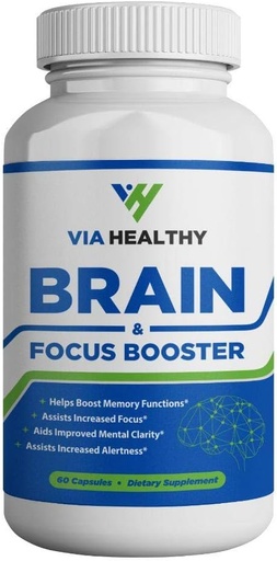 [BRSWYCQQAV4GYYLF] Brain & Focus Booster av Via Healthy - Förbättra fokus, öka koncentrationen, förbättra minne och klarhet, sinnesförbättring, Ginger Extract