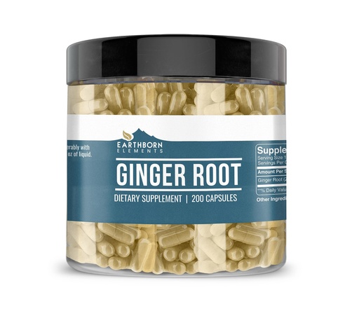 [BRSWYYI5AAFA4H3U] Earthborn Elements Ginger Root (200 Capsules) Pure & Undiluted, No Additives