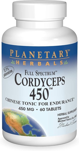 [BRSWIYQKAUAAID3U] Planetarne Herbals Full Spectrum Cordyceps 450 mg, 60 Count