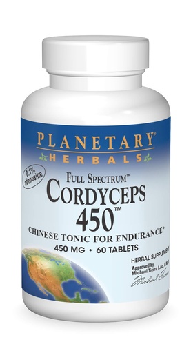 [BRSWIYQKAUAAID3U] Planetary Herbals Full Spectrum Cordyceps 450 mg, 60 Count