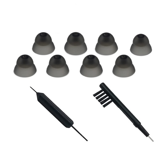 [BRSW2GIRCB7WGYLA] Hearing Aid Ear Domes Cleaning Tools Hearing Aid Close Domes for Resound Sure Fit Style RIC RITE and Open Fit BTE Hearing Amplifier with Brush Cleaner（S Size 8PCS)