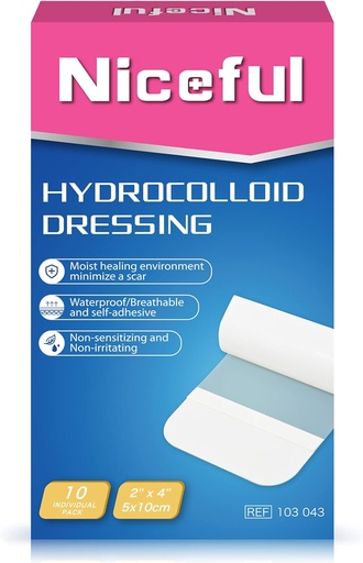 [BRSW2AA7DMOQ43YY] 10 Count Hydrocolloid Bandages Large, 2" x 4" Hydrocolloid Wound Dressing Extra Thin for Light Exudate, Hydrocolloid Gel Bandages Fast Healing