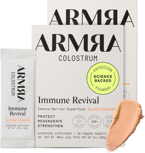 [BRSRMAY3C4FQKAI7] ARMRA Colostrum™ Powder | Blood Orange | Gut Health & Bloating | Skin & Hair | Immunity | Keto, Gluten & Fat-Free | 60 Servings