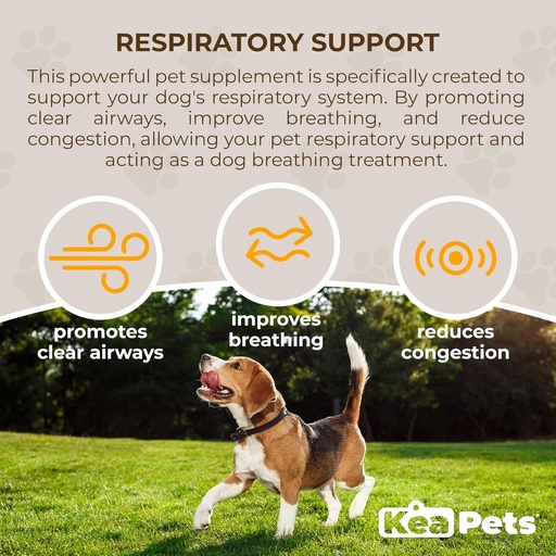 [BRSROFIECMFRUEQY] Doggie Condiments Pet Respiratory Support Природная добавка для оптимального дыхания собаки, чистых пазух, кашля, чихания и облегчения заторов для собак