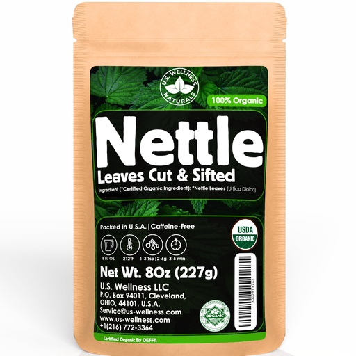 [BRSWYAI5OICB4DY6] Nettle Tea - 8Oz (REAL WILD HARVEST) | 100% USDA Certified ORGANIC | Loose Leaf (Urtica Dioica aka Stinging Nettle) Cut & Sifted