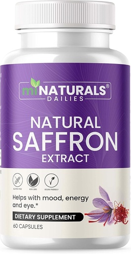[BRSROZ35O56RO3Y2] Natural Saffron Supplements - Pure Premium Extract Capsules - Mood Support - Eye Support - Energy - Made in USA - 88.50 mg - 60 Pills - Optimized - Pastillas de Azafran