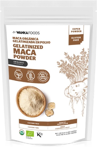 [BRSW2BTRDIOQEELK] Organik Gelatinized Maca Toz, 8oz veya 227g 1 Bag, Peruvian Maca Root. Vegan, USDA Organic, Non-GMO, Gluten-Free, Keto-Friendly Adaptogen Enerjiyi artırmak için kullanılır, Vitality ve Endurance