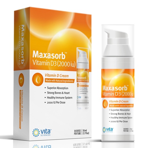 [BRSWKFQ5BJYB4DLA] Vita Sciences Vitamin D3 Cream 2000 IU – Topical Vitamin D Cream for Face & Body Psoriasis – Paraben Free, Unscented, Hypoallergenic Skin Moisturizer – Advanced Airless Pump for Maximum Absorption