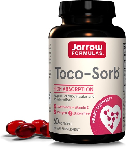 [BRSWIY32BQPQGYI3] Jarrow Formulas® Toco-Sorb 心臓血管の健康と脳機能サポート、高吸収式、Tocotrienol-TocopherolコンプレックスとビタミンE、60 Softgels、30日の供給
