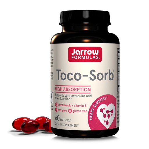 [BRSWIY32BQPQGYI3] Jarrow Formulas® Toco-Sorb Cardiovascular Health and Brain Function Support, High Absorption Formula, Tocotrienol-Tocopherol Complex and Vitamin E, 60 Softgels, 30 Day Supply