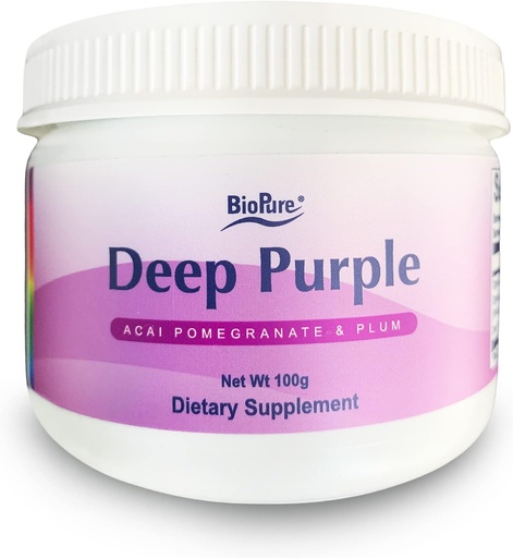 [BRSWIEL5BYFGMAI5] BioPure Deep Purple – All-Natural Superfruit Dietary Supplement Made from a Synergistic Blend of Organic Acai, Organic Pomegranate, and Plum for Gut Health, Immune Support and Overall Wellness – 100g