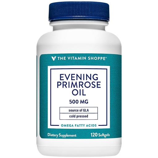 [BRSWIFAMARYAMDT2] The Vitamin Shoppe Evening Primrose Oil 500mg - GLA Omega-6 | Women's Hormonal Balance | 120 Softgels | Cold-Pressed
