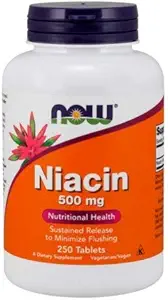 [BRSWIYAPOQAQ4HL4] Niacin, 500 mg, Tr 250 Tabs by Now Foods (Pack of 3)
