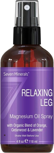 [BRSWKGIGAAFG2CTU] Siete Minerales Relajando el Espray de Magnesio Legislativo, Flecha Poderosa de Aceites Esenciales (Orange, Cedarwood, " Lavender), que calma las piernas naturalmente. 4 fl oz,
