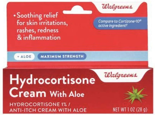 [BRSWIZYFPNYRGHTK] Walgreens Hydrocortisone with Aloe Cream 1% Maximun Strength