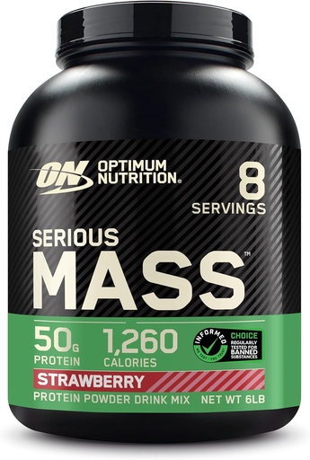 [BRSWIY34CF5GEALY] Optimum Nutrition Серійна маса, Порошок протеїну, Масова гірка, вітамін С і цинк для імунітету, креатину, полуниці, 6 фунт (Packaging May Vary)