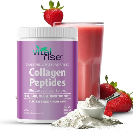 [BRSROCY5OEBW2DTP] Naturally-Sourced Hydrolyzed Collagen Powder - Hair, Skin, Nail, and Joint Support - Type I & III Grass-Fed Collagen Supplement for Women | Non-GMO, Dairy-Free | 9.88 Oz (280g) Unflavored
