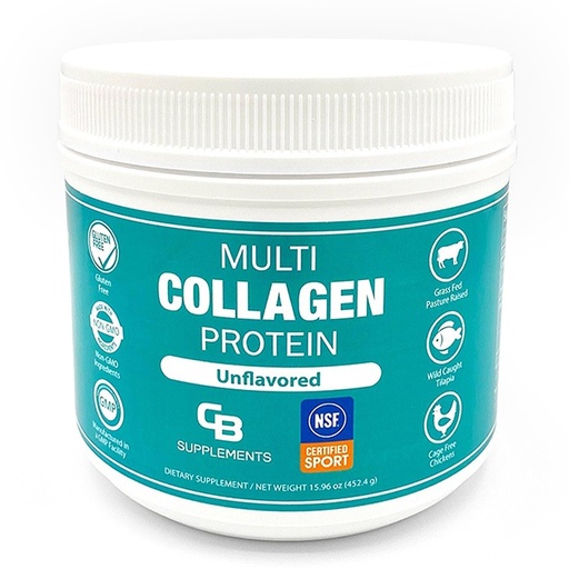 [BRSWGFI2B54AY3D7] CB Supplements NSF Certified for Sport Multi Collagen Protein Powder Bone, Skin, Hair, and Joint Support | Hydrolyzed Collagen Supplements (58 Servings (Pack of 1), Unflavored)