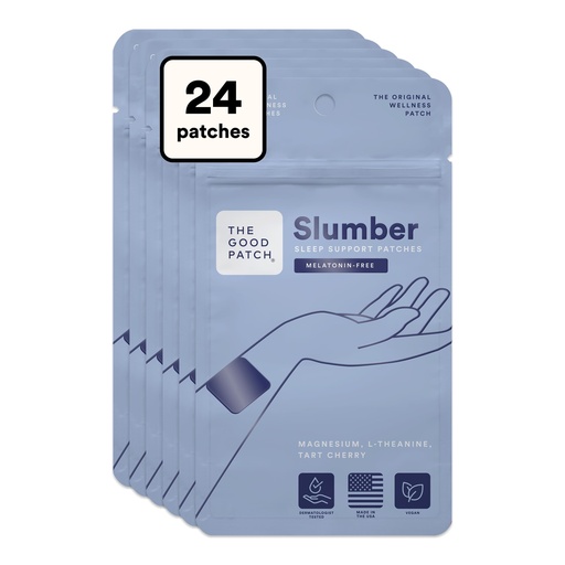 [BRSRAFQ3PMFGED3D] The Good Patch Slumber Sleep Patch (24 Total Patches) | Melatonin-Free Patch with L-Theanine, Magnesium and Tart Cherry for Bedtime, Relaxation, Overnight Wind Down and Rest