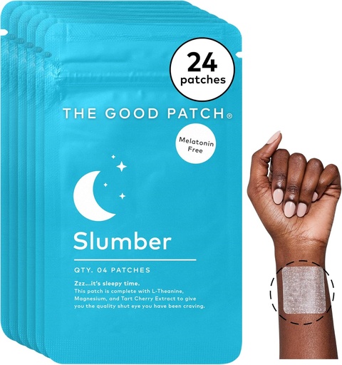 [BRSRAFQ3PMFGED3D] The Good Patch Slumber Sleep Patch Support, Melatonin Free, Sustained Release, Natural Patch with L-Theanine, Magnesium, Tart Cherry Extract, Plant Powered Wearable Wellness (24 Total Patches)
