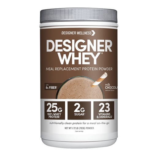 [BRSWKHD5CZ7RCHL7] Designer Wellness, Designer Whey Protein Meal Replacement Powder, Organic Superfood Complex Carbs, Vitamins, Minerals, Gluten-Free, Milk Chocolate, 1.72 Pound