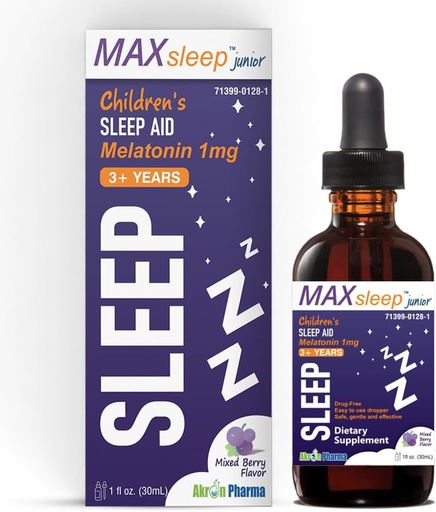 [BRSRAGLQCIBQAAI6] MAX Sleep Junior for Kids - Melatonin Sleep Drops for Sweet Dreams