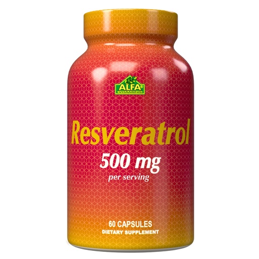 [BRSWI2YQAQAB4FTG] Resveratrol 1000mg by Alfa Vitamins - Powerful Antioxidant, Helps prevent cell damage - Supports Brain Function, Cardiovascular Health, Metabolism, anti-aging effects - 60 Capsules